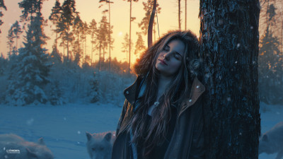 Girl from the fairy Winter landscape