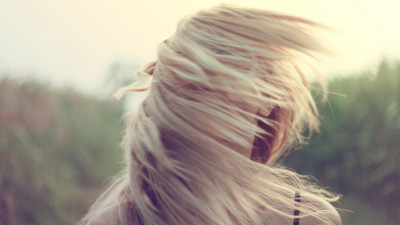 The girl with blonde hair