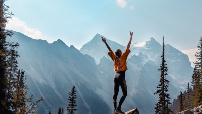 Landscape, natural, mountains, girl, Canada