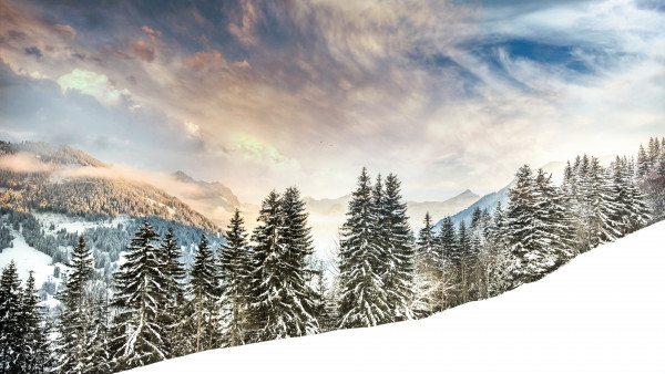 Winter view on Mount Eggli
