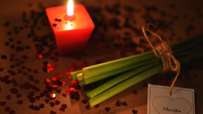 I love you, candlelight, romantic
