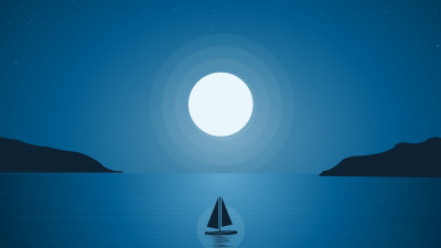 Boat trip under the moonlight