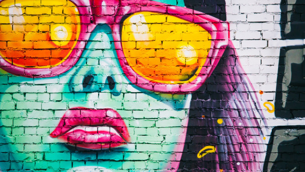 Wall graffiti with a girl portrait