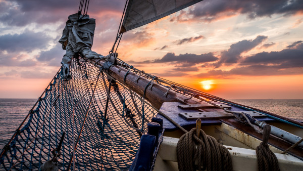 Kapitan Borchardt sailing ship on Baltic sea