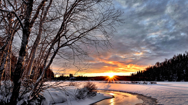 Sunset over the Winter landscape