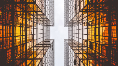 Urban style. Glass skyscrapers