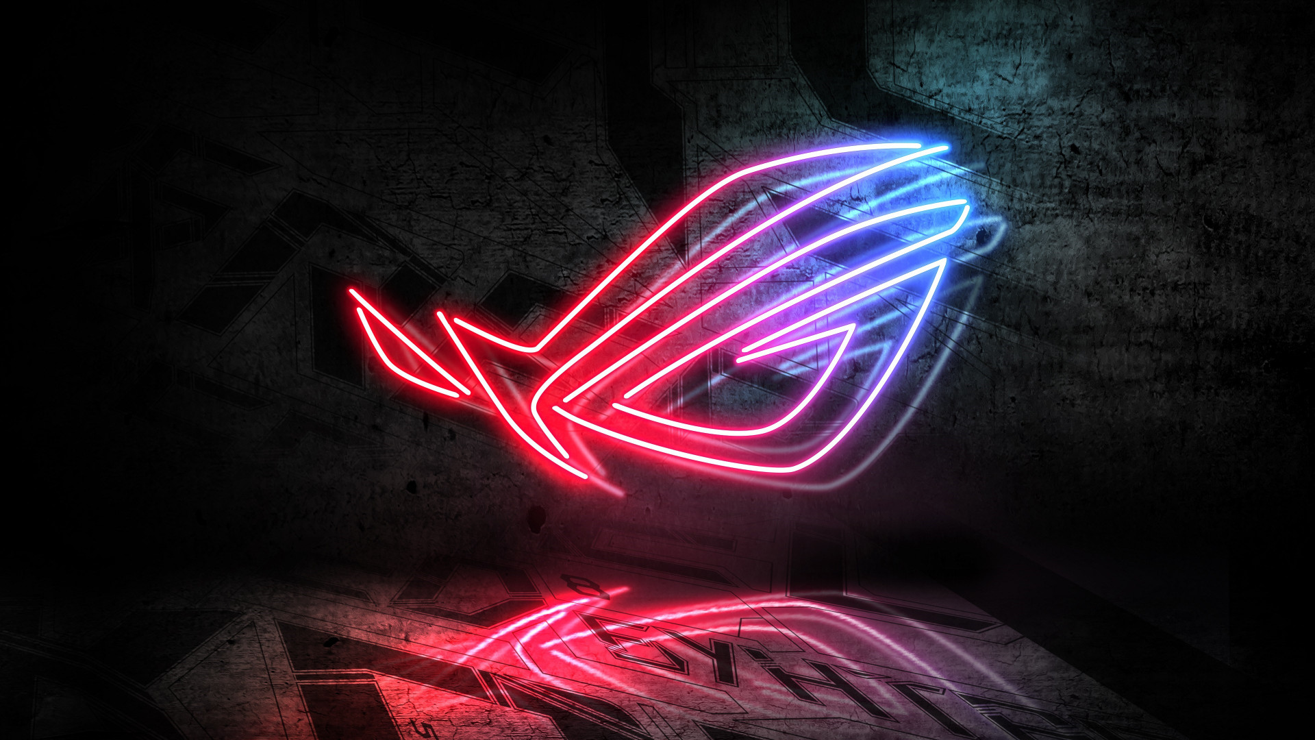 Asus ROG neon logo wallpaper 1920x1080