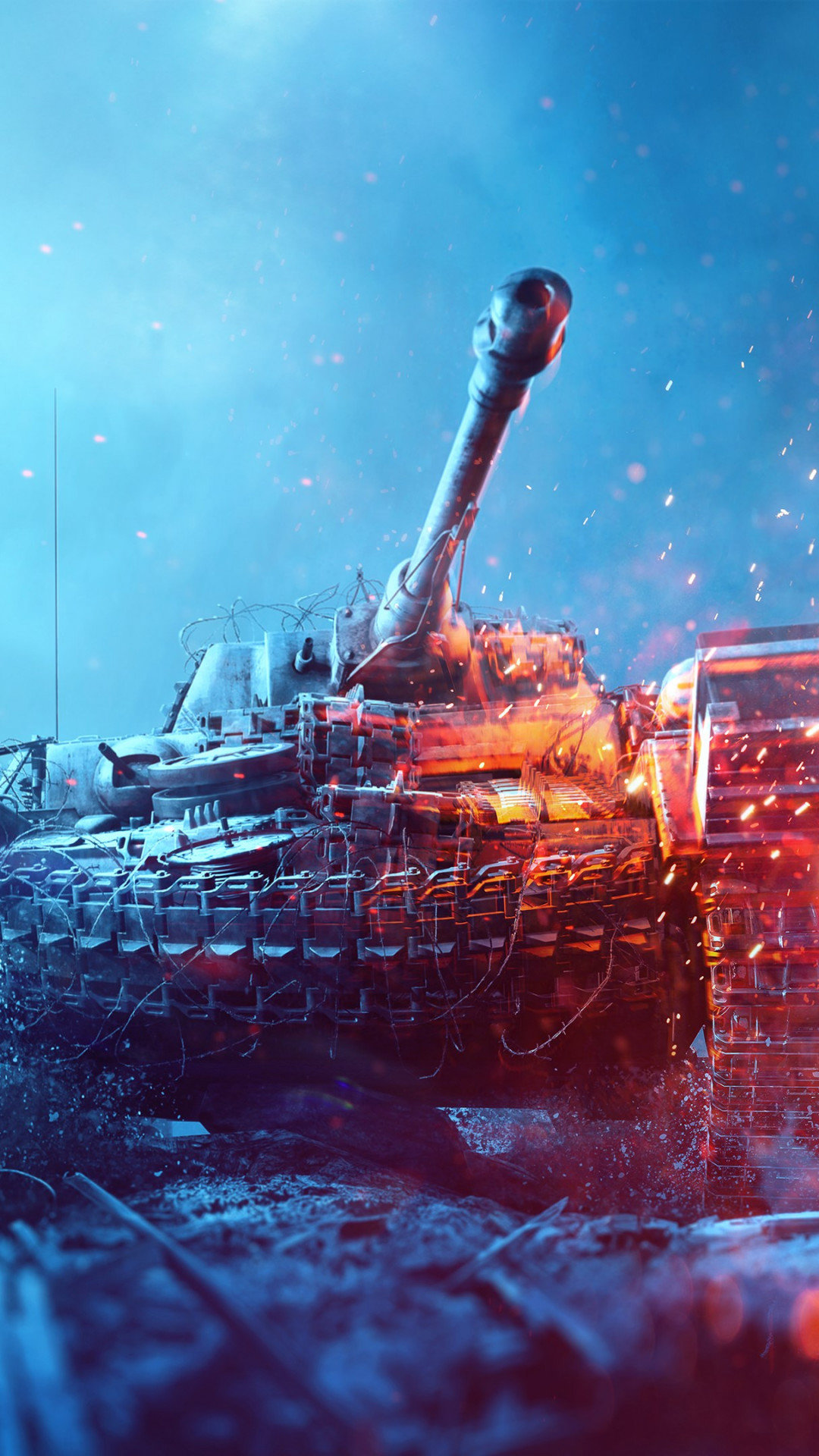Battlefield 5 poster with tanks wallpaper 1080x1920